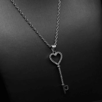 Pendentif clé coeur en argent SP054