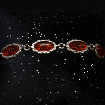 Bracelet ambre en argent SPW050