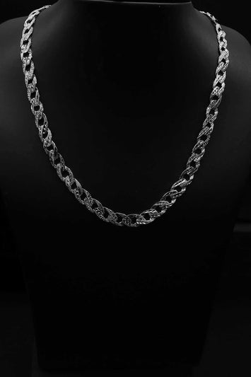 Chaîne Gourmette  taille diamant en argent SC023