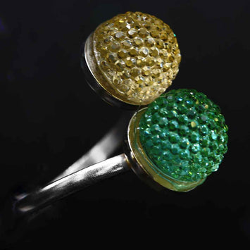 Bague cristaux colorés  en argent SR045