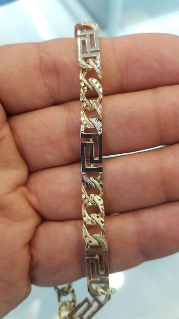 Gourmette 10k chaîne 7mm en or 22 pouce (Diamond Cut Massive)