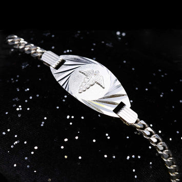 Bracelet alerte médicalet en argent SP043