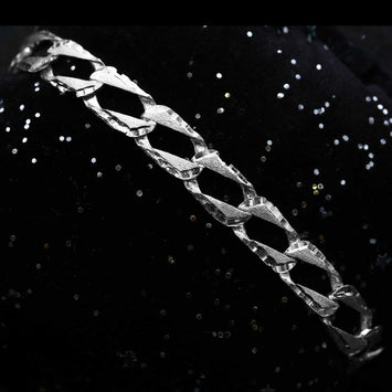 Bracelet gourmette taille diamant en argent SP039