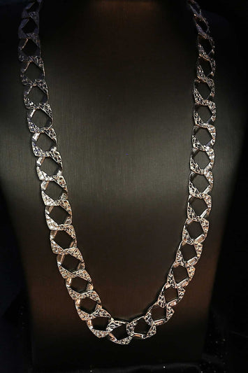 Chaîne Gourmette  taille diamant en argent SC015