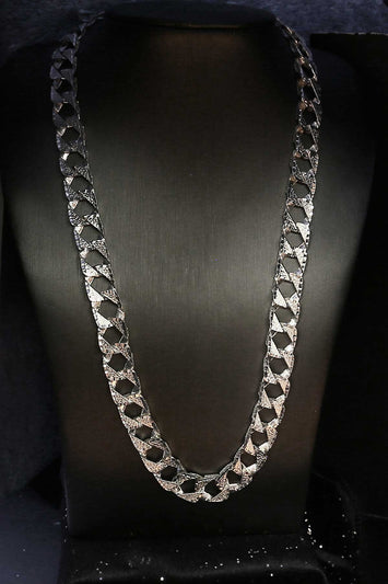 Chaîne Gourmette  taille diamant en argent SC015