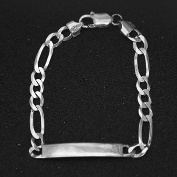 6.5mm Bracelet ID Figaro en argent SP024