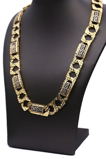 Gourmette 13.5mm Diamond cut massive chaine en or 10k