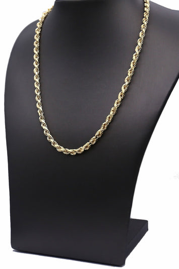 10k -5mm Robe Chaîne Diamond cut en or 26 pouce CR-006