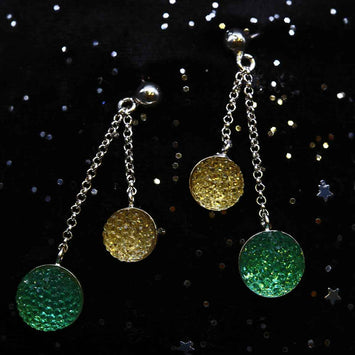 Boucles d'oreilles  cristaux colorés en argent SE057