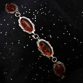 Bracelet ambre en argent SPW050