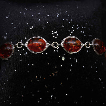 Bracelet ambre en argent SPW049
