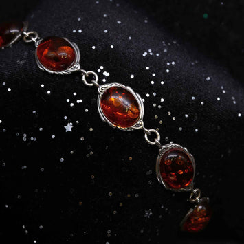 Bracelet ambre en argent SPW049