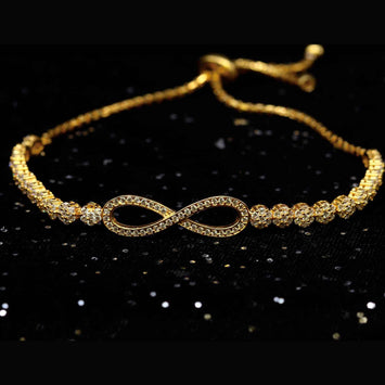 Bracelet infini en argent plaqué or  SPW057