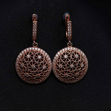 ensemble de collier avec plaque l'or rose en argent  SP019