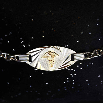 Bracelet alerte médicalet en argent SP042
