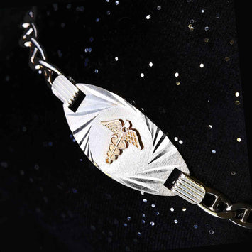 Bracelet alerte médicalet en argent SP042