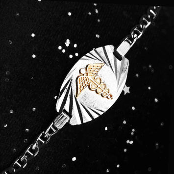 Bracelet alerte médicalet en argent SPW040