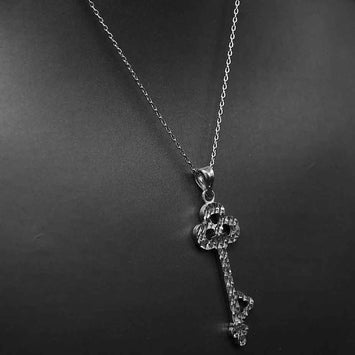 Pendentif clé coeur en argent SP062