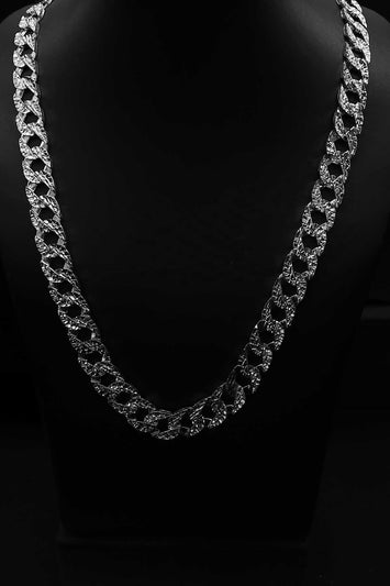 Chaîne Gourmette  taille diamant en argent SC024