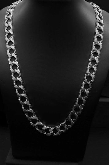 Chaîne Gourmette  taille diamant en argent SC026