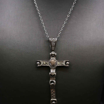 Pendentif croix en argent et or  SP020