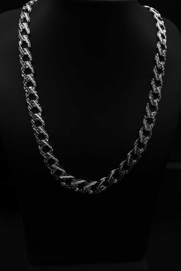 Chaîne Gourmette  taille diamant en argent SC027