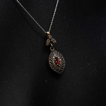 ensemble de collier en argent avec plaqué or SP024