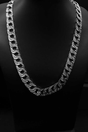 Chaîne Gourmette  taille diamant en argent SC028