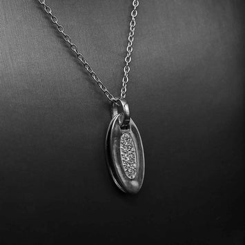 Pendentif ovale en argent SP061