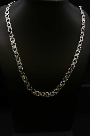 Chaîne Gourmette  taille diamant en argent SC023