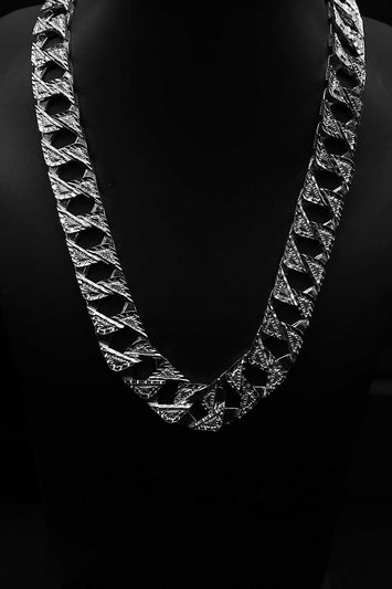 Chaîne Gourmette  taille diamant en argent SC029