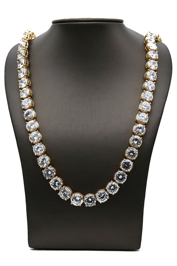 11mm-10k-Chaîne en or avec Zircon