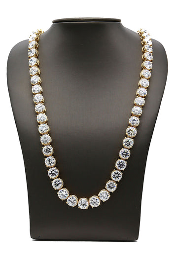 10.5mm-10k-Chaîne en or avec Zircon