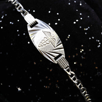 Bracelet alerte médicalet en argent SP045