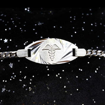 Bracelet alerte médicalet en argent SP043