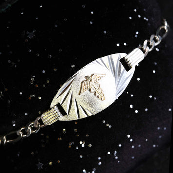 Bracelet alerte médicalet en argent SP044