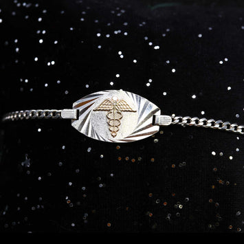 Bracelet alerte médicalet en argent SPW039