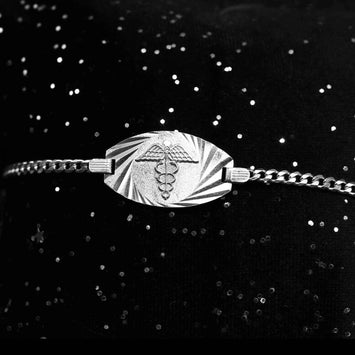 Bracelet alerte médicalet en argent SPW041