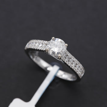 18K Bague en Or avec Diamond