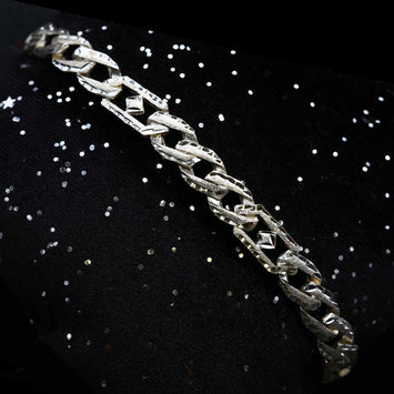 Bracelet gourmette taille diamant en argent SP037