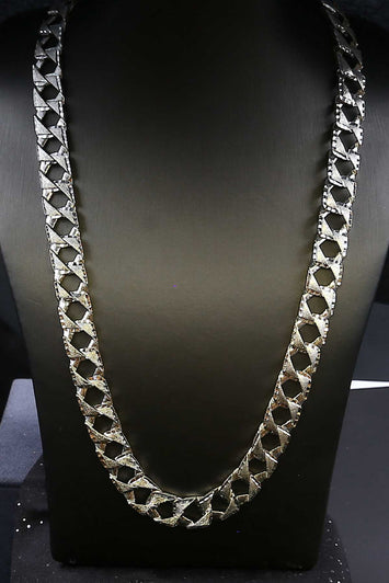 Chaîne Gourmette  taille diamant en argent SC013