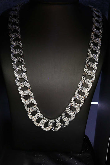 Chaîne Gourmette  taille diamant en argent SC013