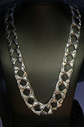 Chaîne Gourmette  taille diamant en argent SC014