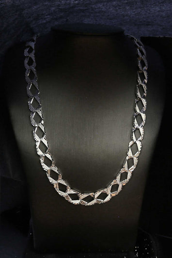 Chaîne Gourmette  taille diamant en argent SC017