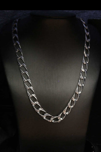 Chaîne Gourmette  taille diamant en argent SC018