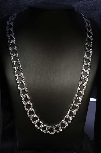 Chaîne Gourmette  taille diamant en argent SC020