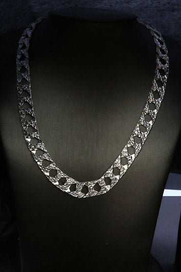 Chaîne Gourmette  taille diamant en argent SC021