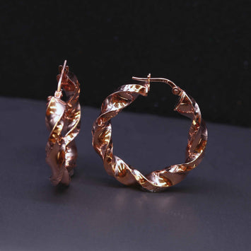 Boucles d'oreilles en argent plaqué or rose SE039