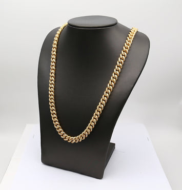 8.70mm-10k-Chaîne en or avec diamant