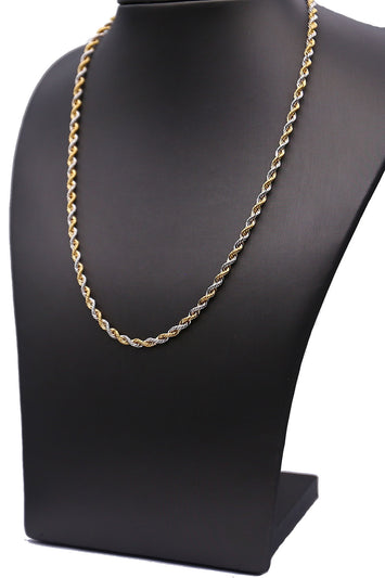 3.3mm-10 carat Chaîne en or Torsade deux couleur (Robe Chaîne)  CR-022